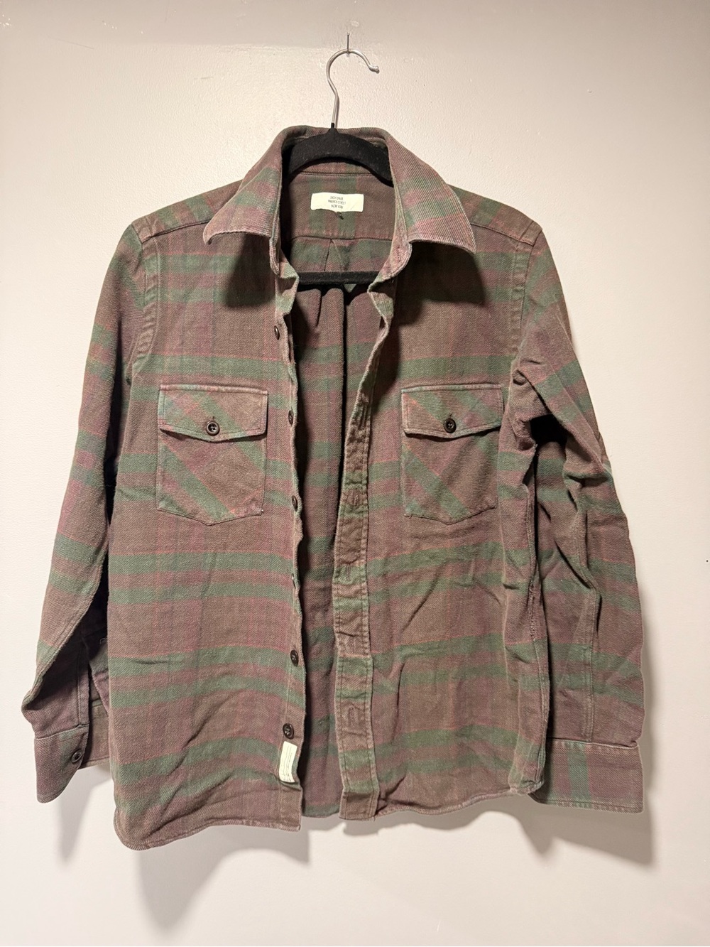 Jack Spade Green and Brown Plaid Lightweight Shirt Jacket